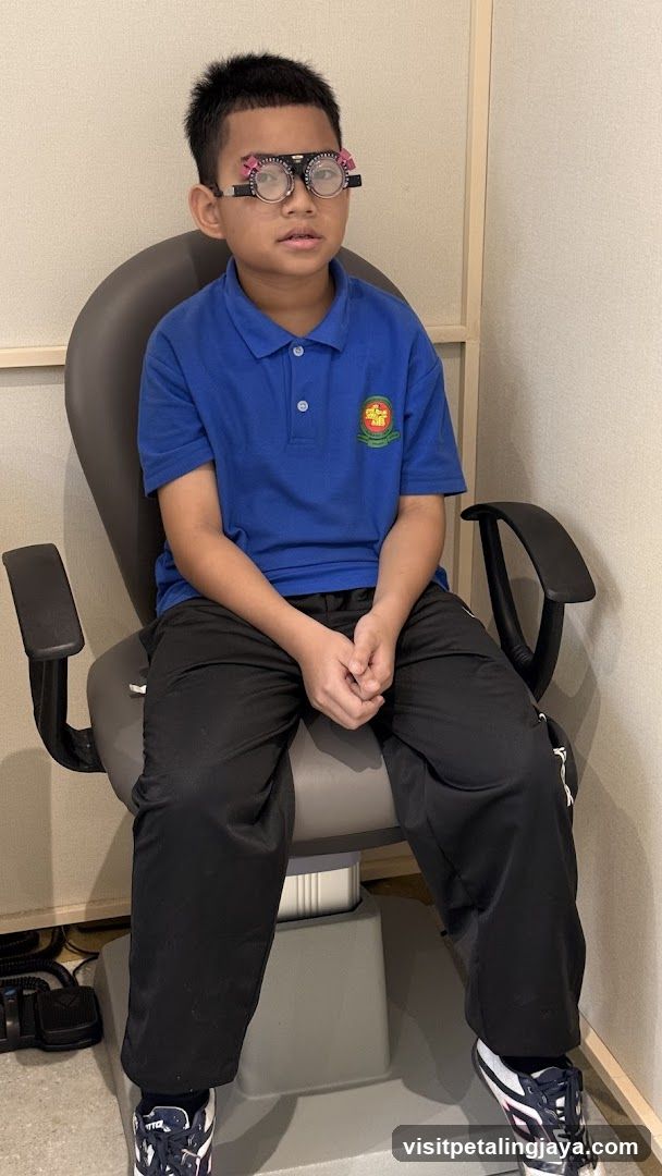 Child undergoing an eye examination