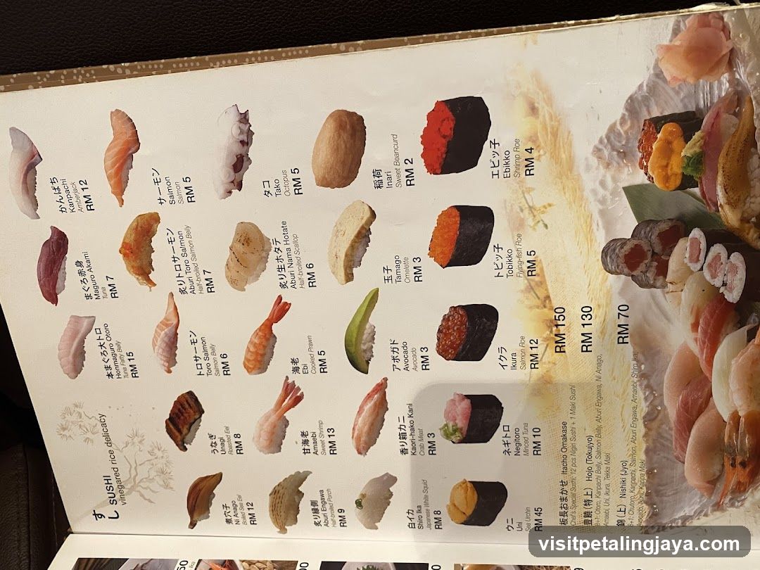 Sushi Menu