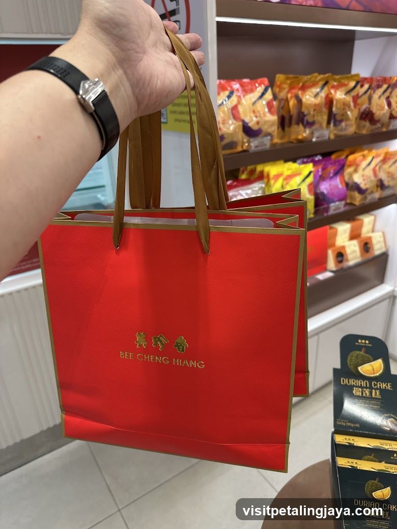 Red Gift Bag with Bee Cheng Hiang Logo