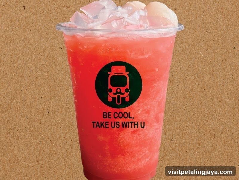 Pink Iced Drink with Logo Cup