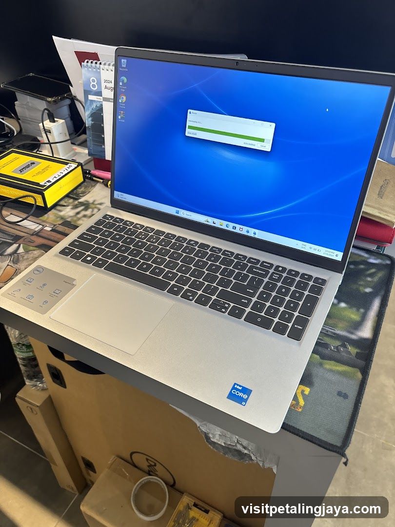 Laptop with Installation Progress