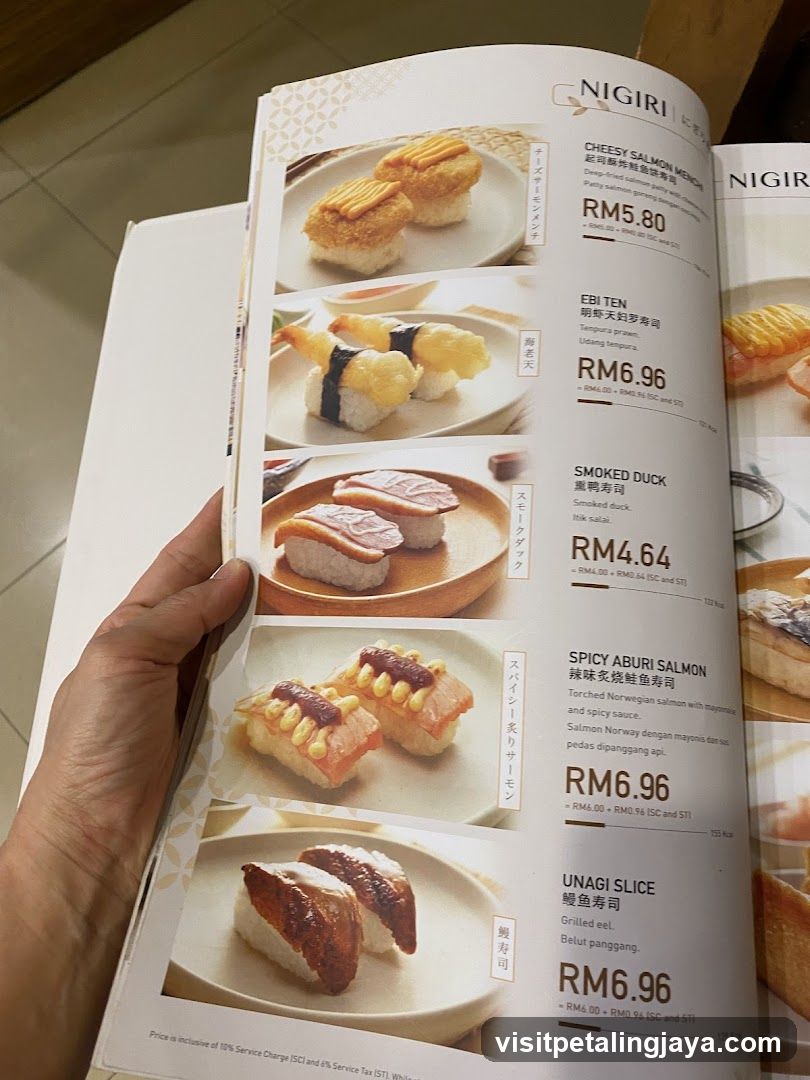 NIGIRI Sushi Menu