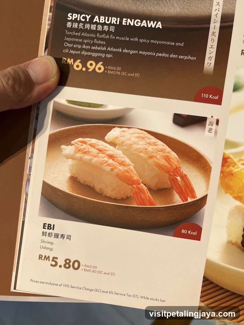 Spicy Aburi Engawa and Ebi Sushi