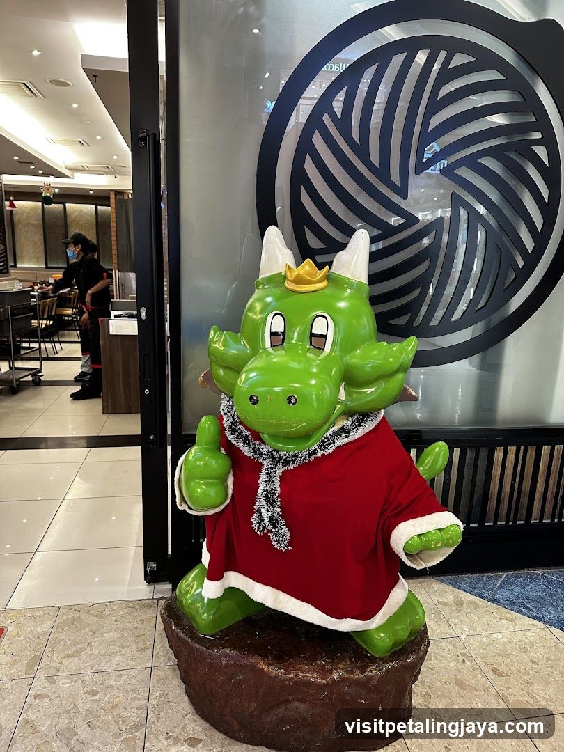Dragon mascot in festive attire
