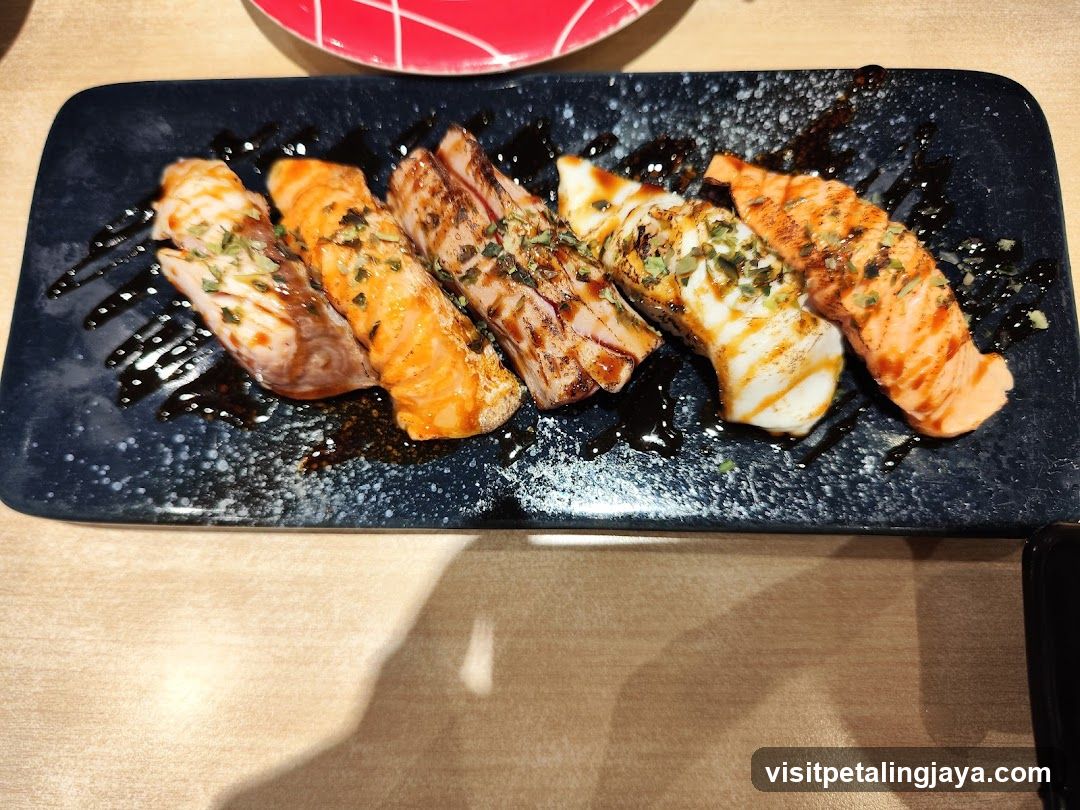 Seared Salmon and White Fish Nigiri