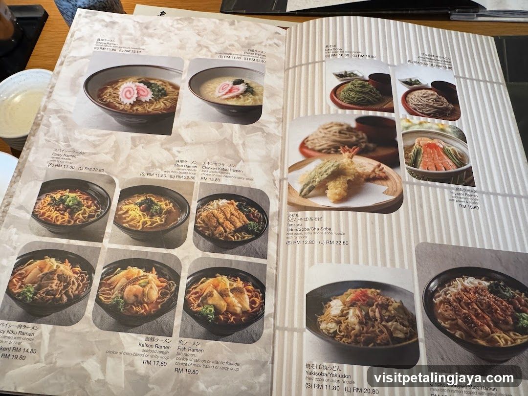 Ramen and Soba Menu