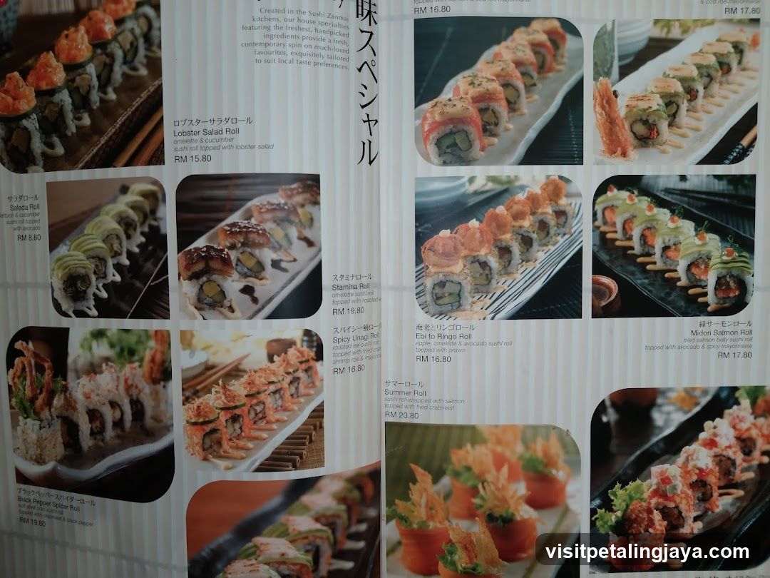Sushi Menu
