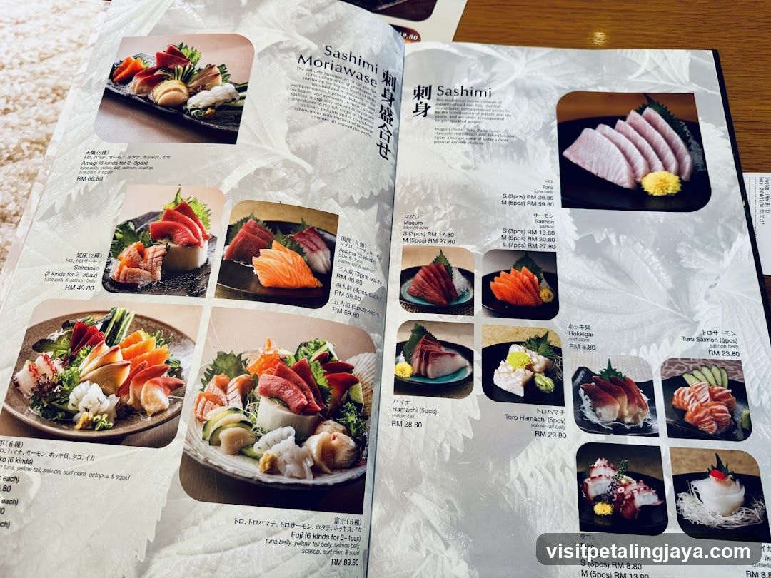 Sashimi Menu