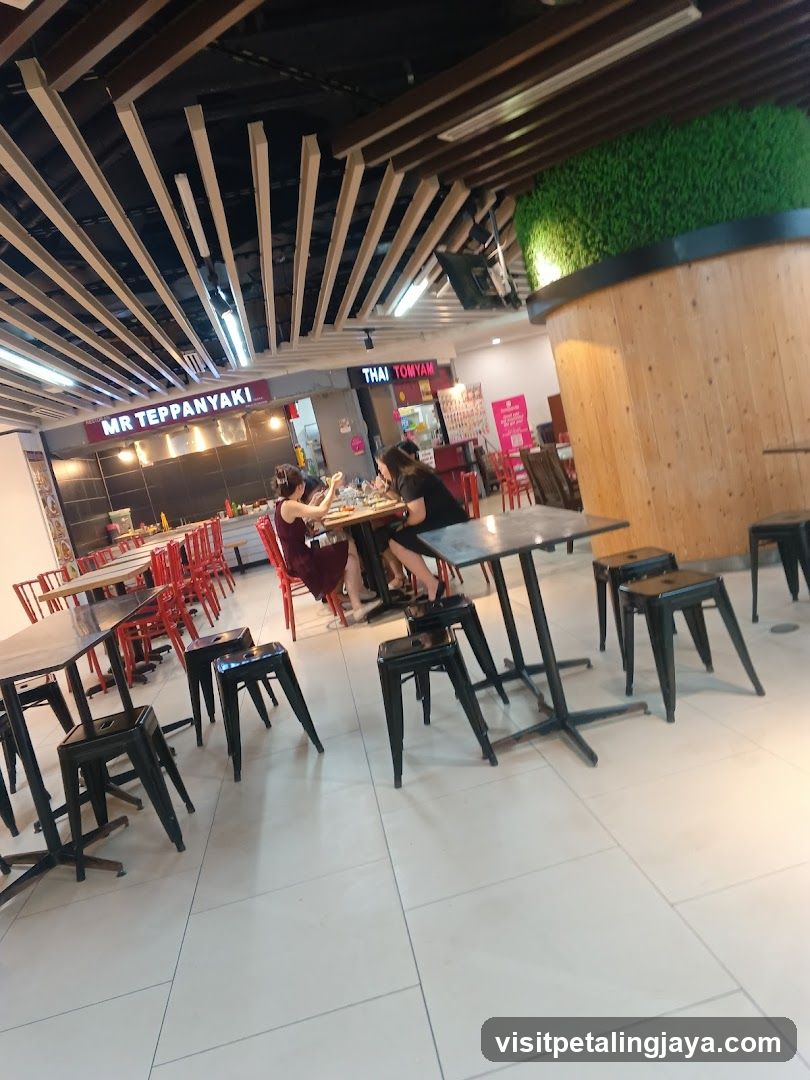 Food court seating area