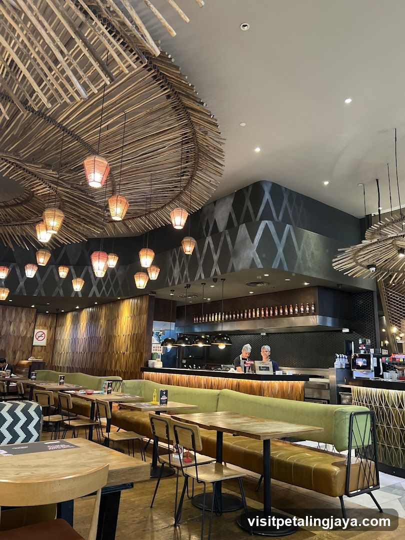Restaurant Interior with Open Kitchen