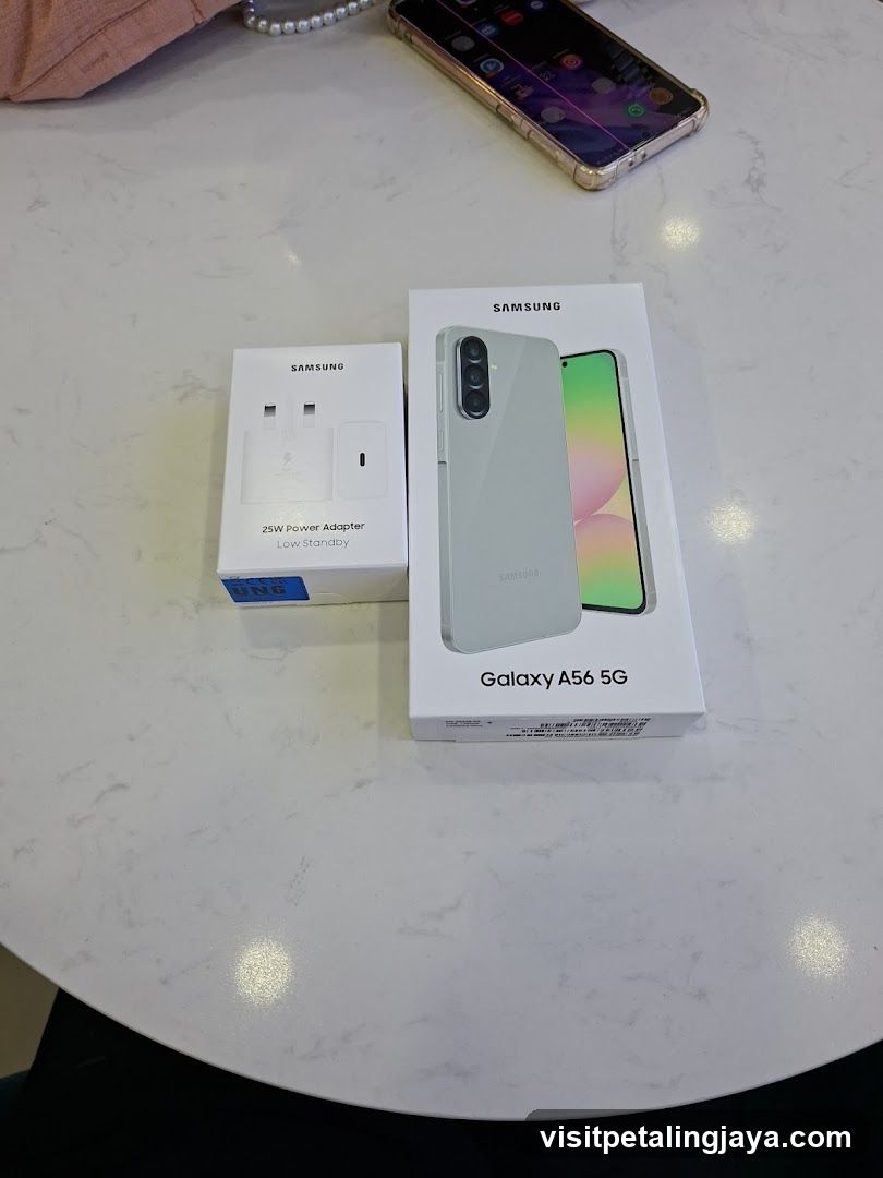 Samsung Galaxy A56 5G and Power Adapter