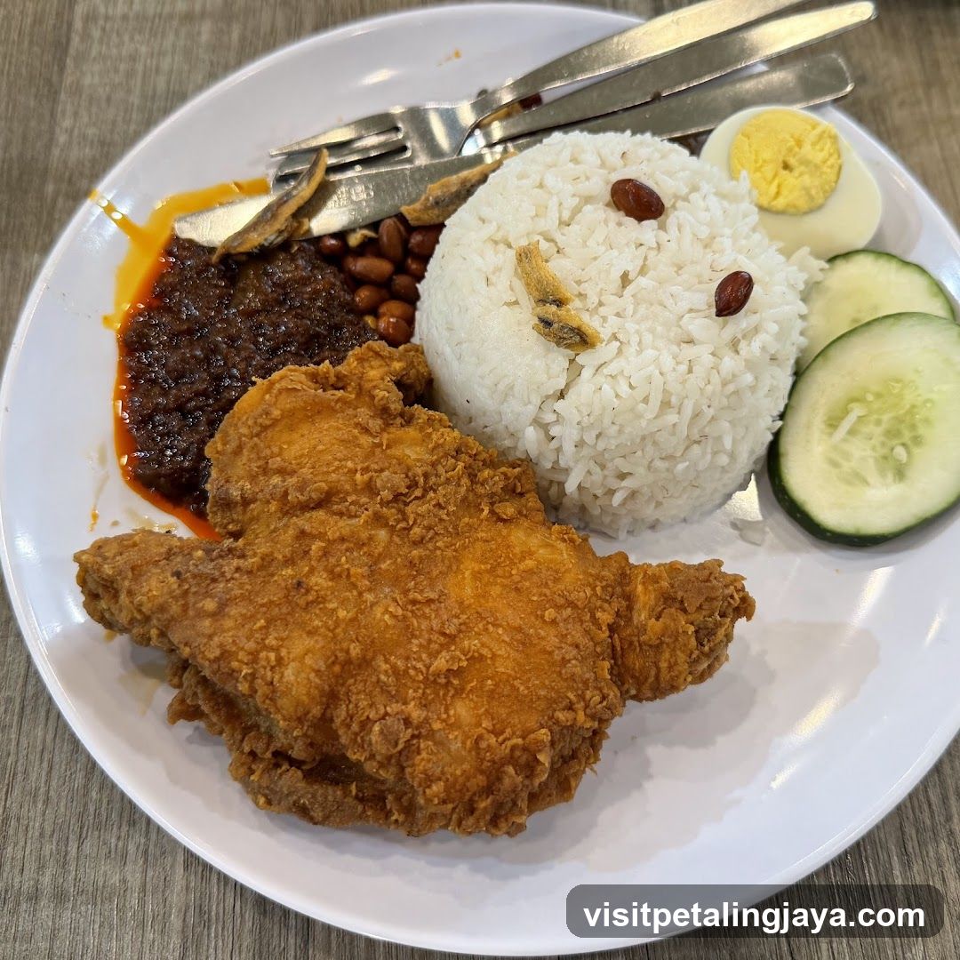 Nasi Lemak with Fried Chicken