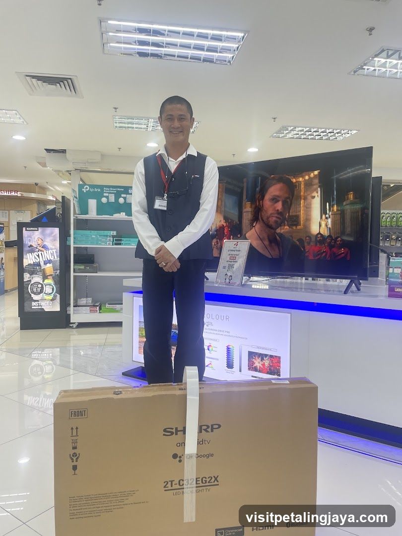 Man with a TV box