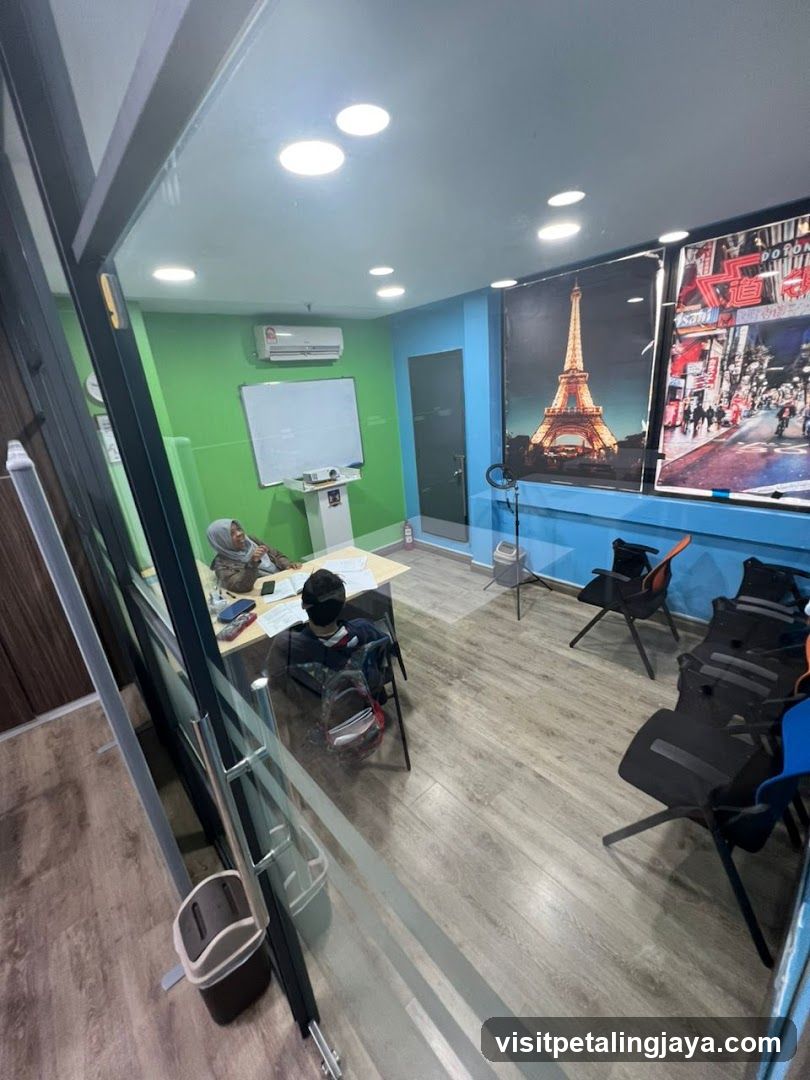 Classroom Interior with Posters and Students
