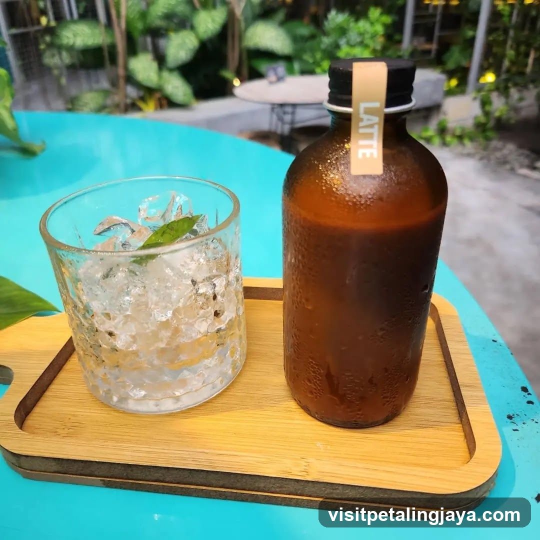Iced Latte and Glass of Ice