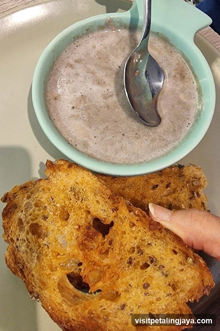 Mushroom Soup with Toasted Bread