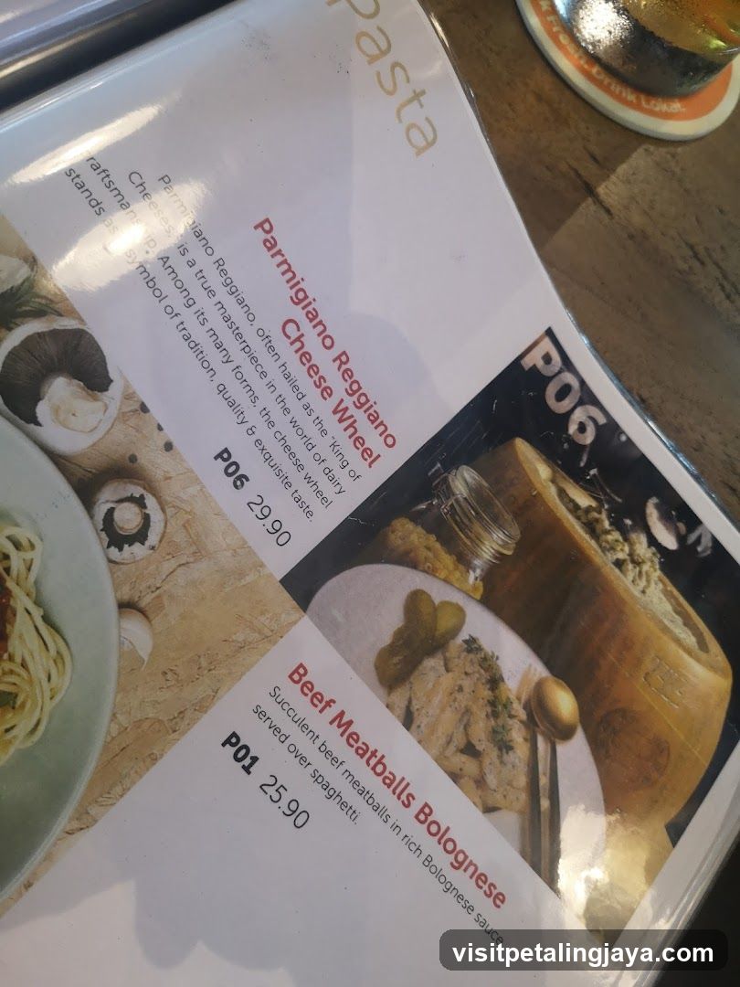 Pasta Menu