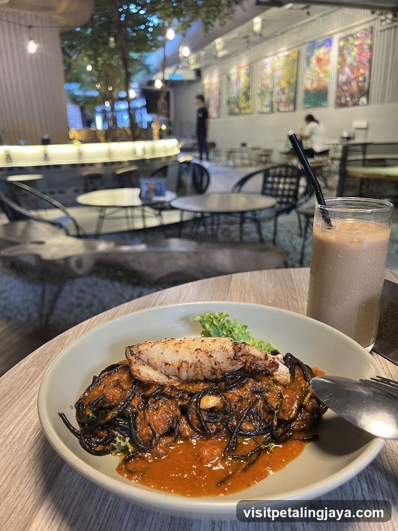 Squid Ink Pasta with Grilled Squid