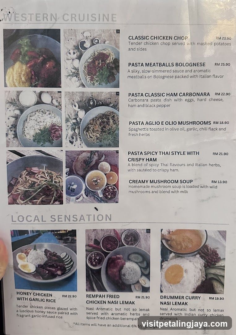 Western Cuisine & Local Sensation Menu