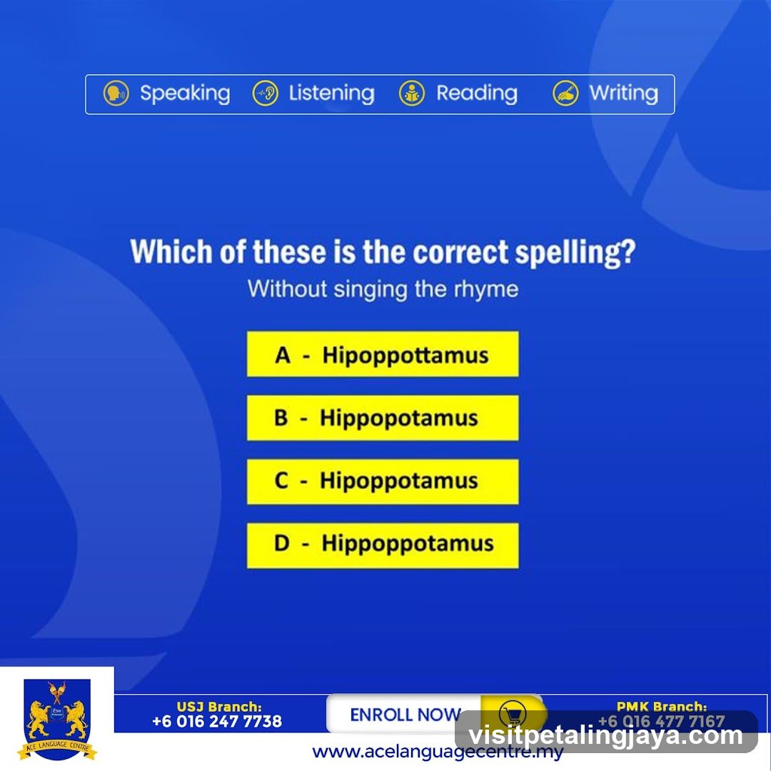 Spelling Quiz - Hippopotamus