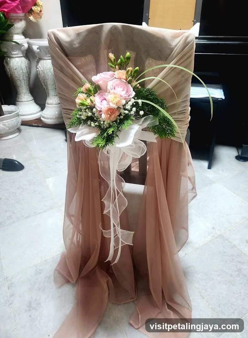 Decorated Chair with Floral Arrangement
