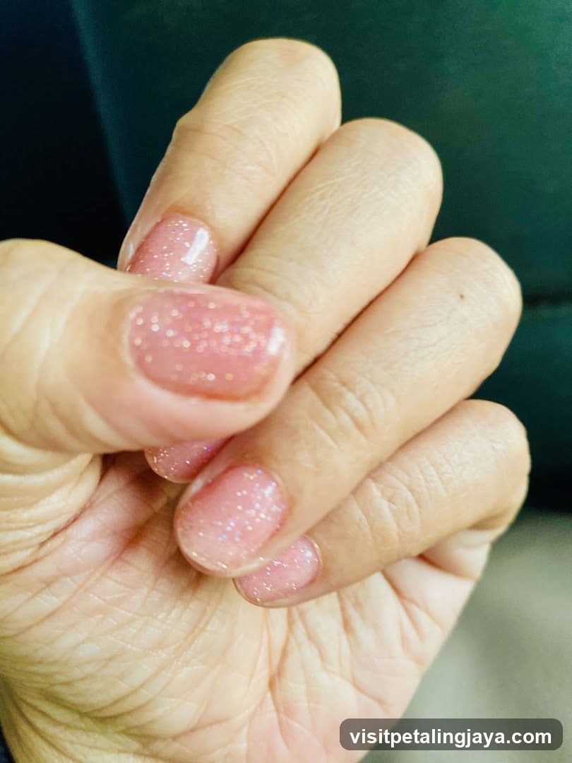 Sparkling Pink Nails