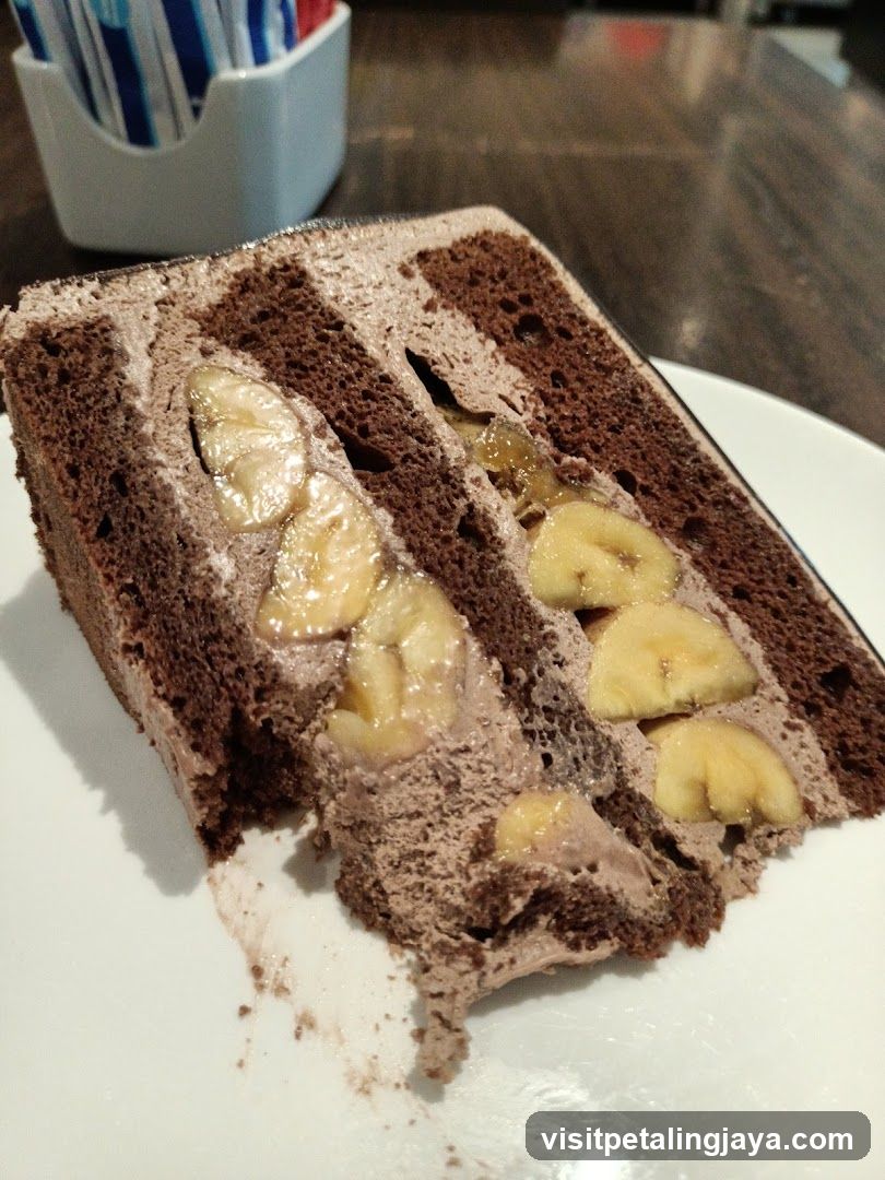 Chocolate Banana Cake Slice