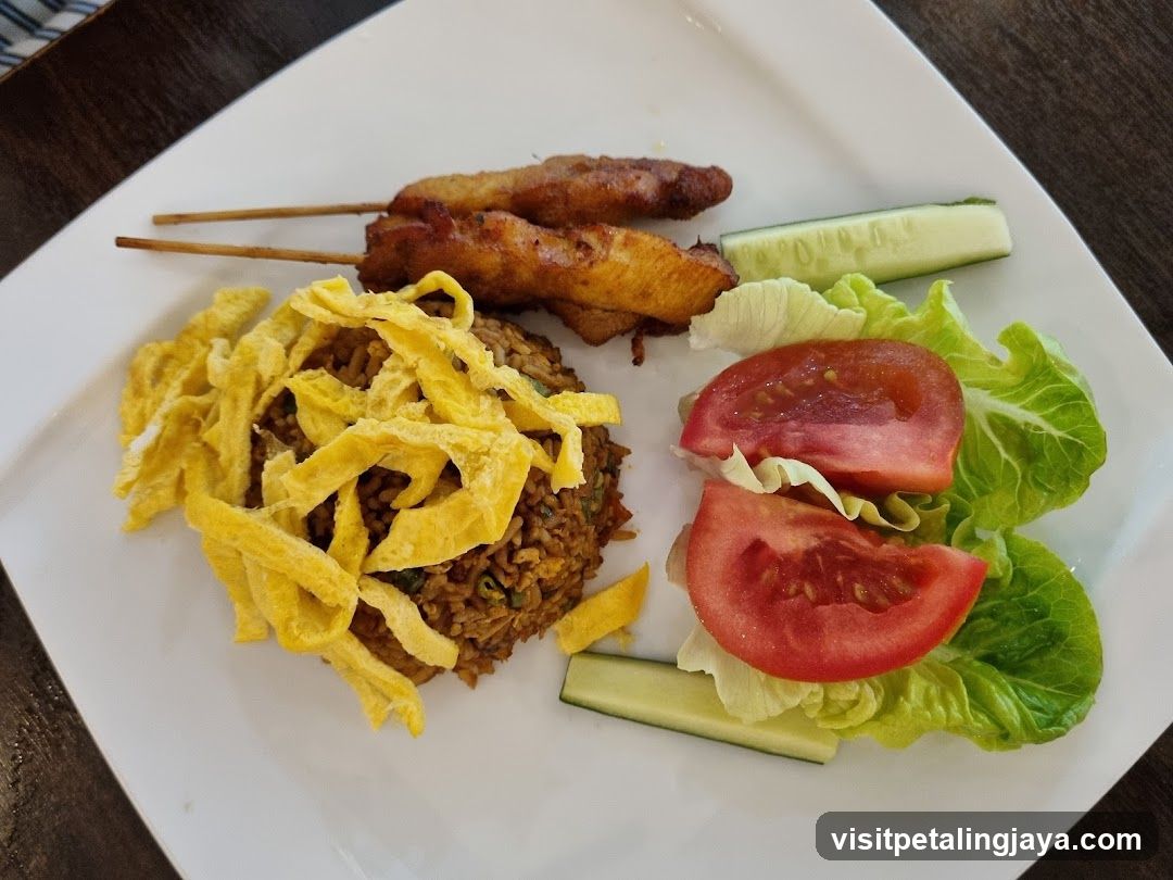 Fried Rice with Satay and Salad