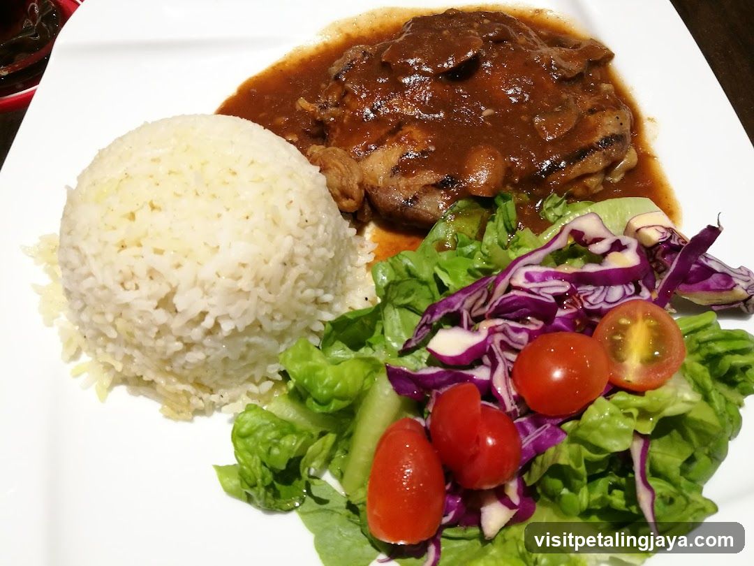 Chicken Chop with Rice and Salad