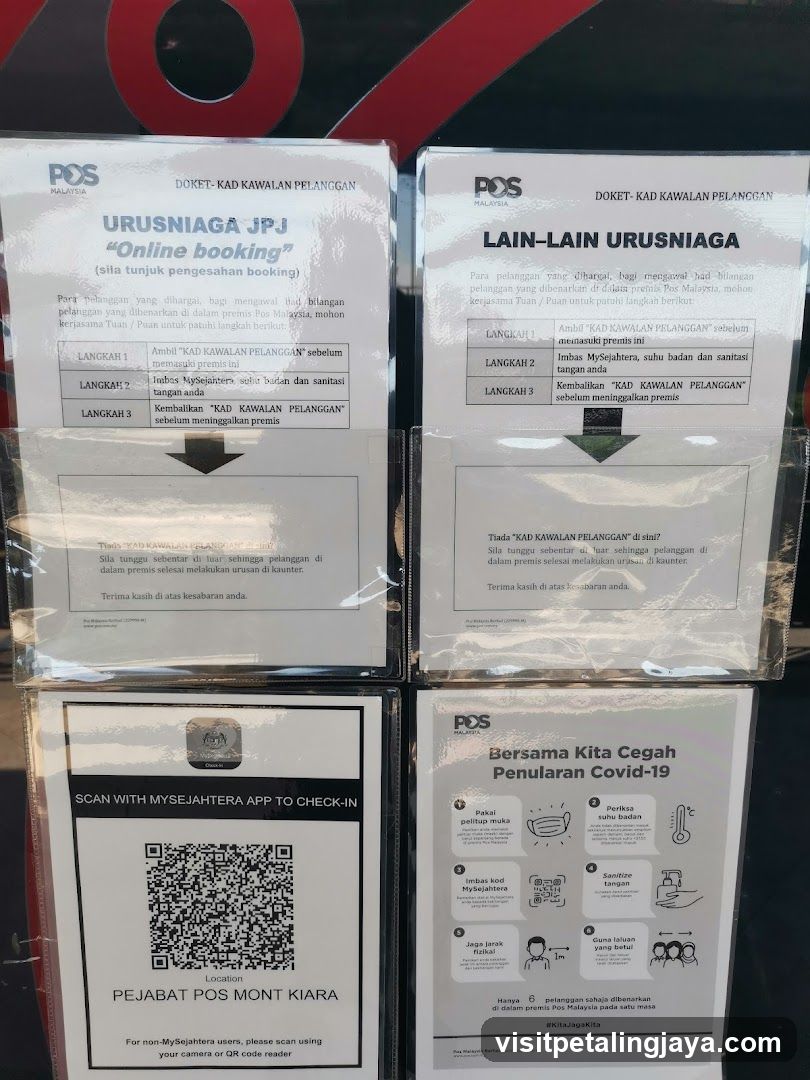 POS Malaysia Check-in and Safety Instructions