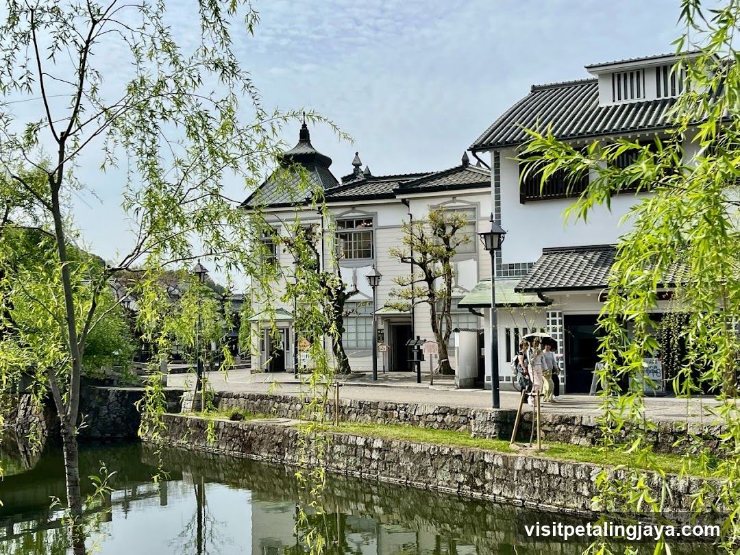 Traditional Japanese Street Scene by Canal