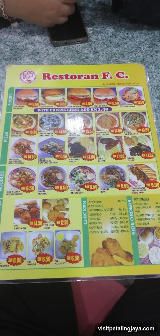 Restoran F. C. Menu
