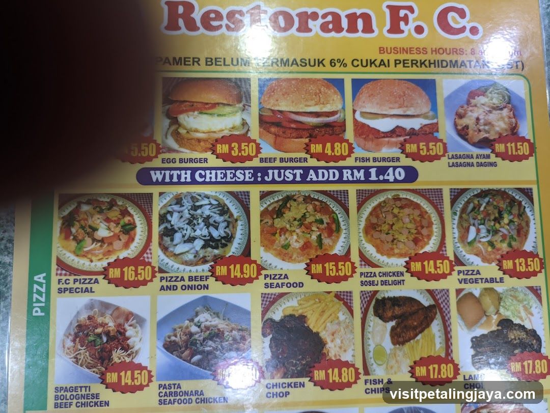 Restoran F. C. Menu