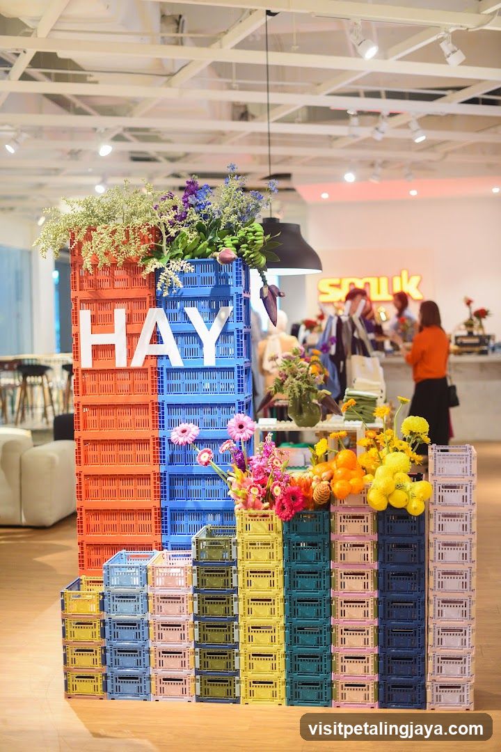 HAY Crate Display with Flowers