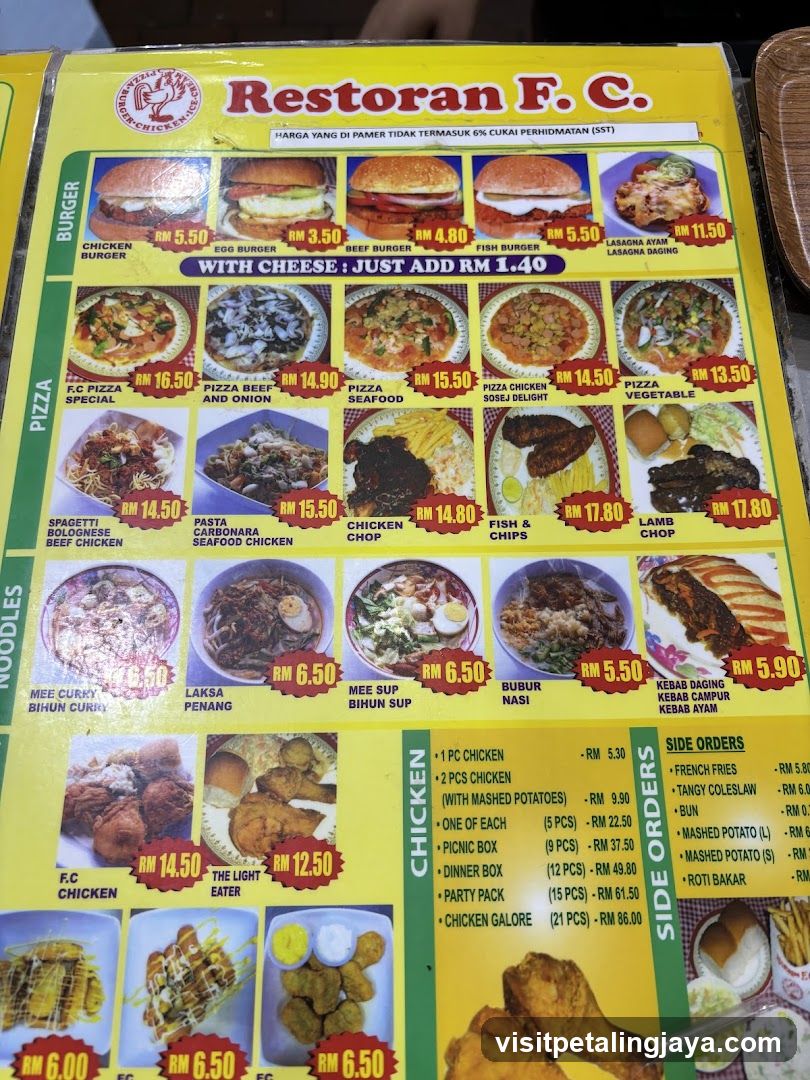 Restoran F. C. Menu