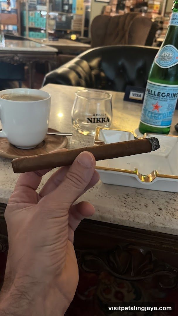 Cigar and Drink Setup in a Lounge
