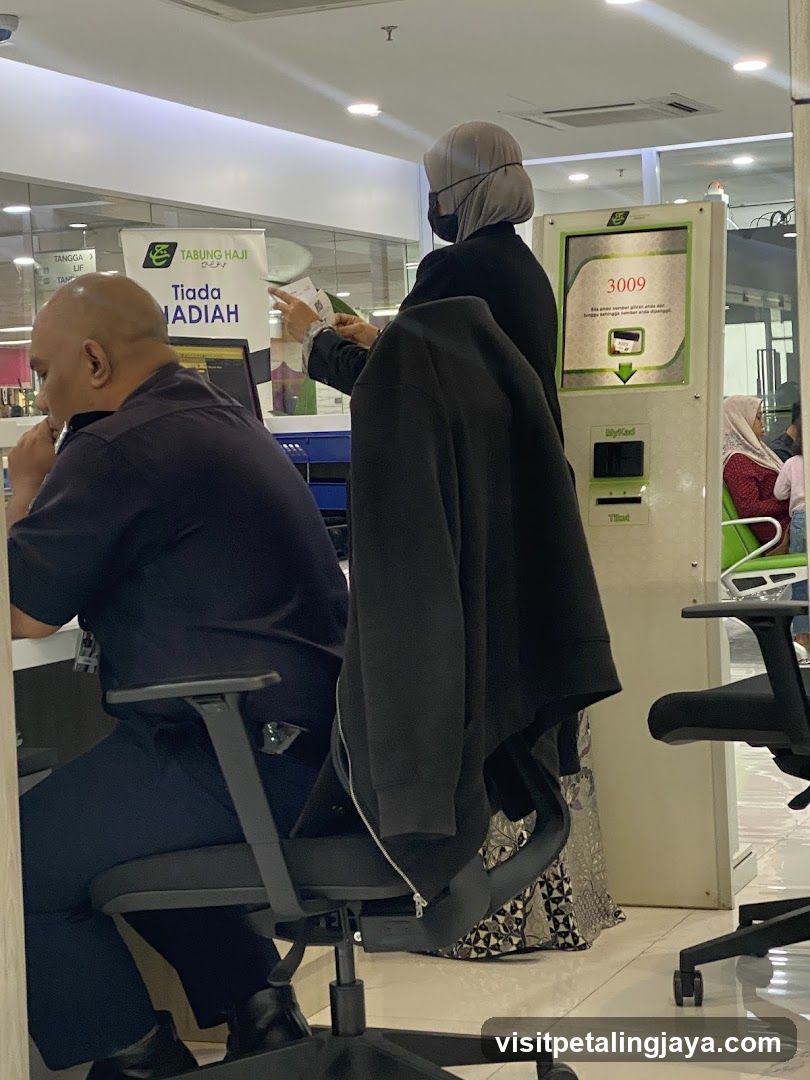 People at a service counter