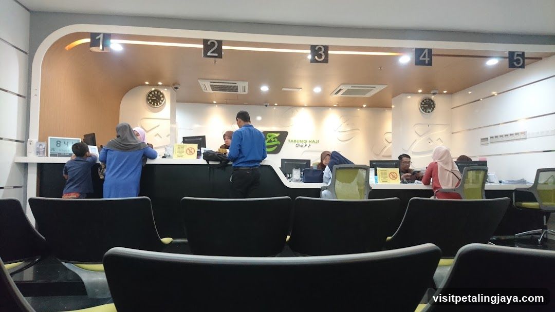 Bank Interior with Customers and Staff