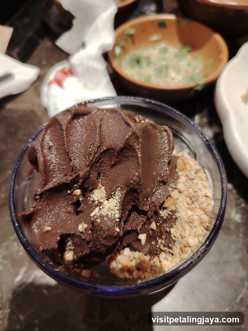 Chocolate dessert with nuts