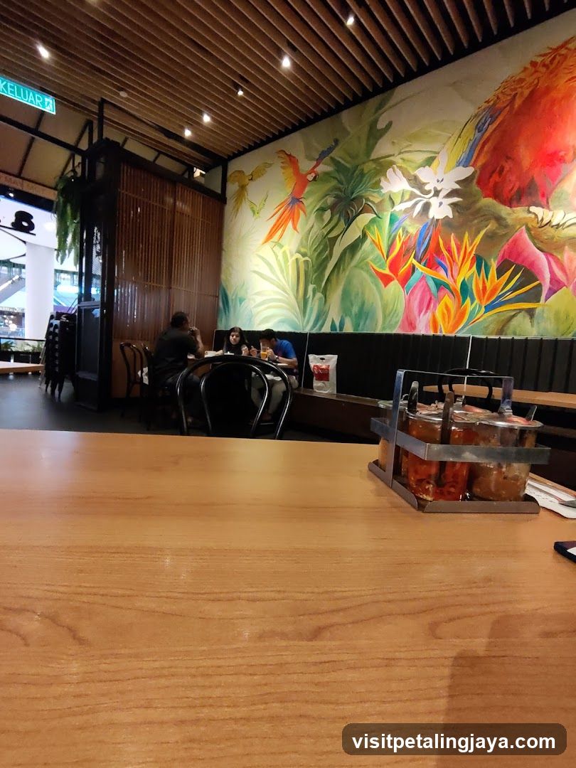 Restaurant Interior with Tropical Mural