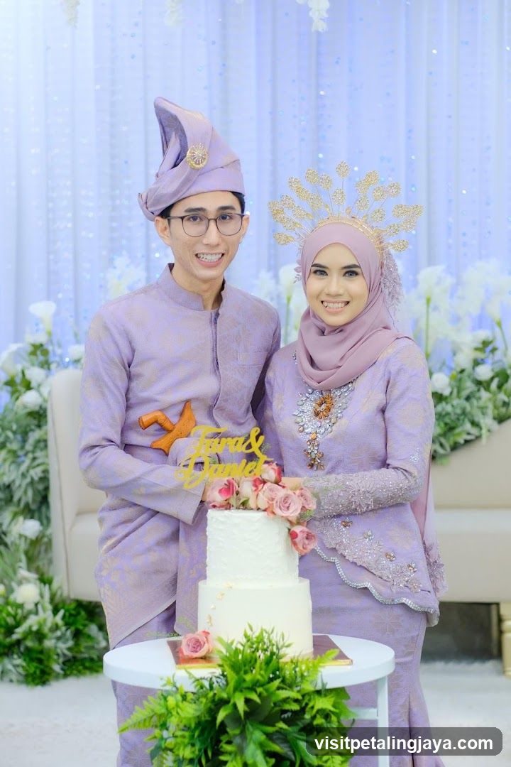 Wedding Couple with Cake