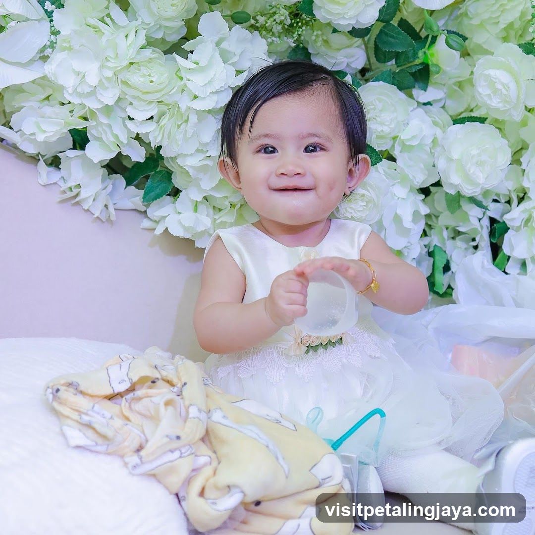 Baby in a white dress