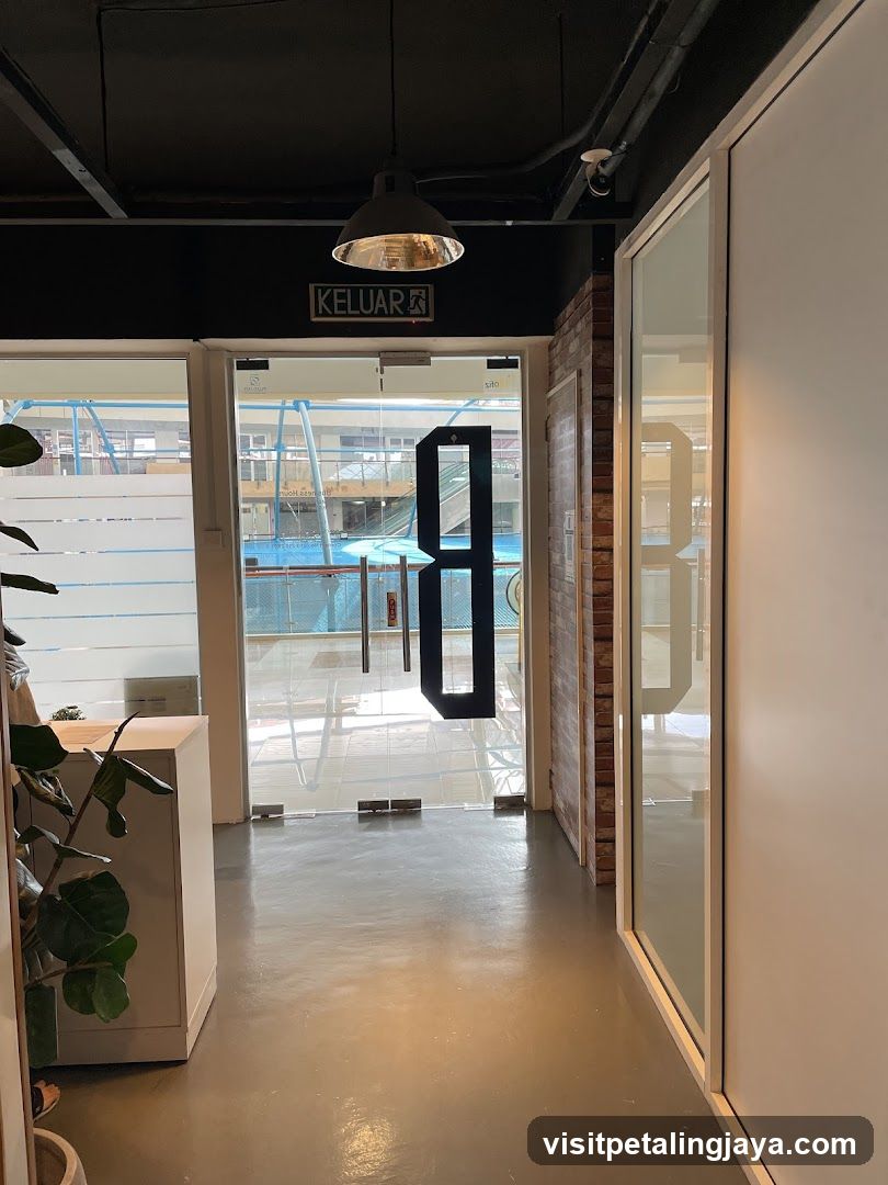 Interior View of a Modern Space with Glass Doors