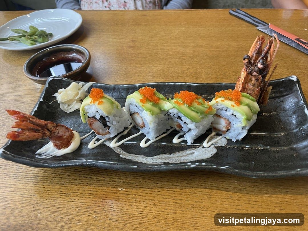 Sushi Roll with Shrimp and Avocado