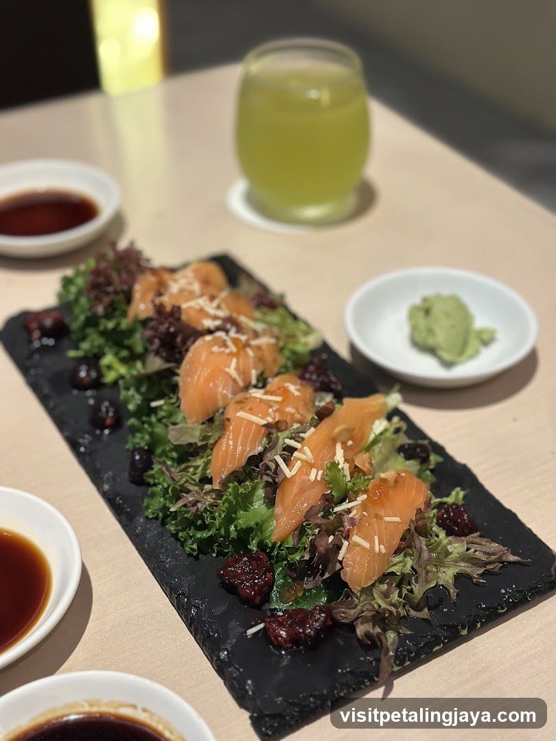 Salmon Salad with Wasabi and Soy Sauce