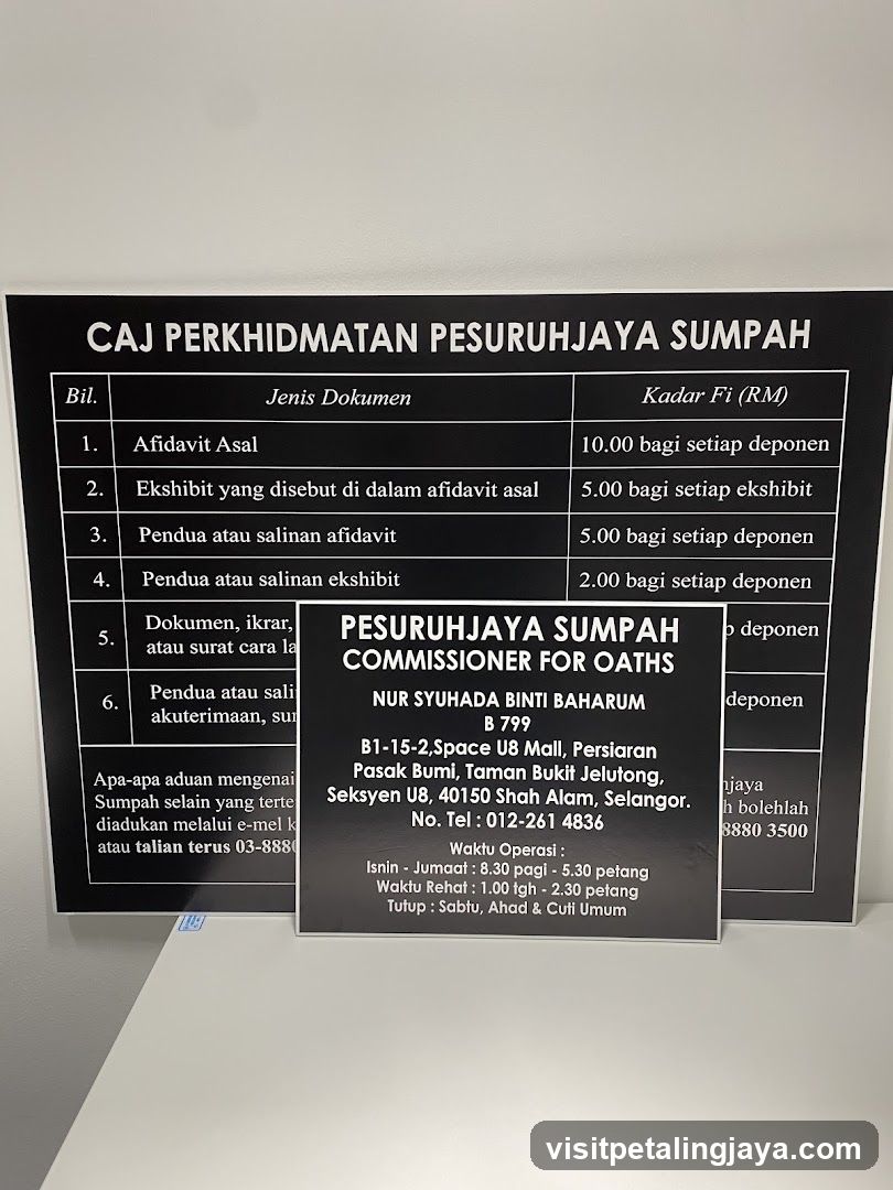 CAJ PERKHIDMATAN PESURUHJAYA SUMPAH