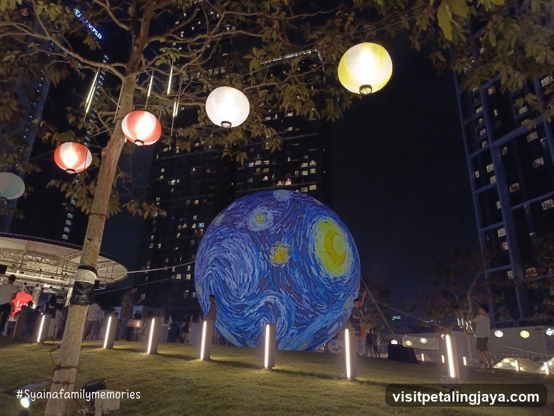 Starry Night Art Installation at Night