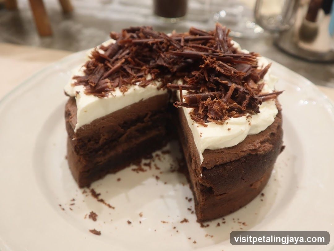 Chocolate Cake with Whipped Cream and Shavings