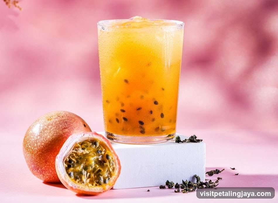 Passion Fruit Drink with Fresh Fruit