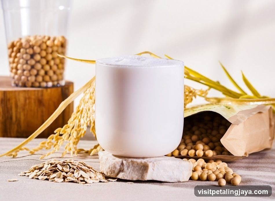 Soy milk with oats and soybeans
